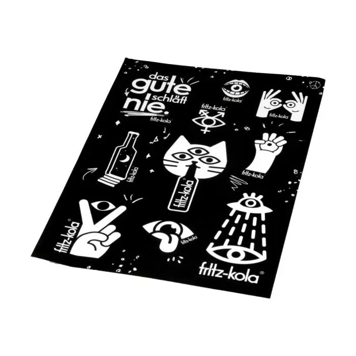 Stickerbogen verschiedene fritz-kola motive. weiße sticker z.B. fritz-kola Katze mit drei Augen