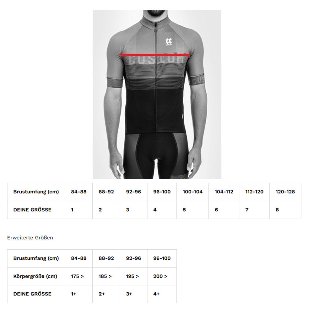 Größentabelle radfritz-trikot