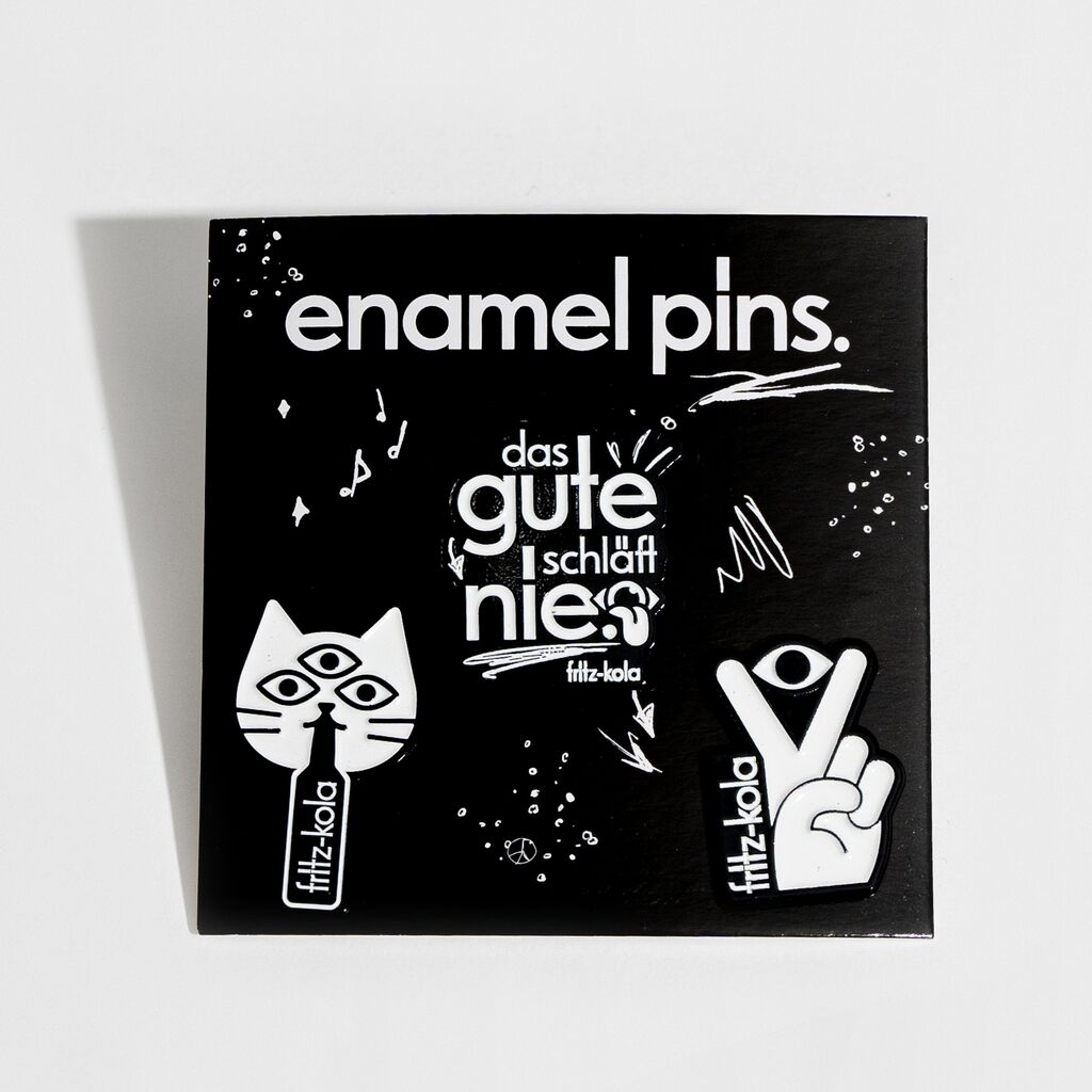 Emaille Pin-Set  'das gute schläft nie'