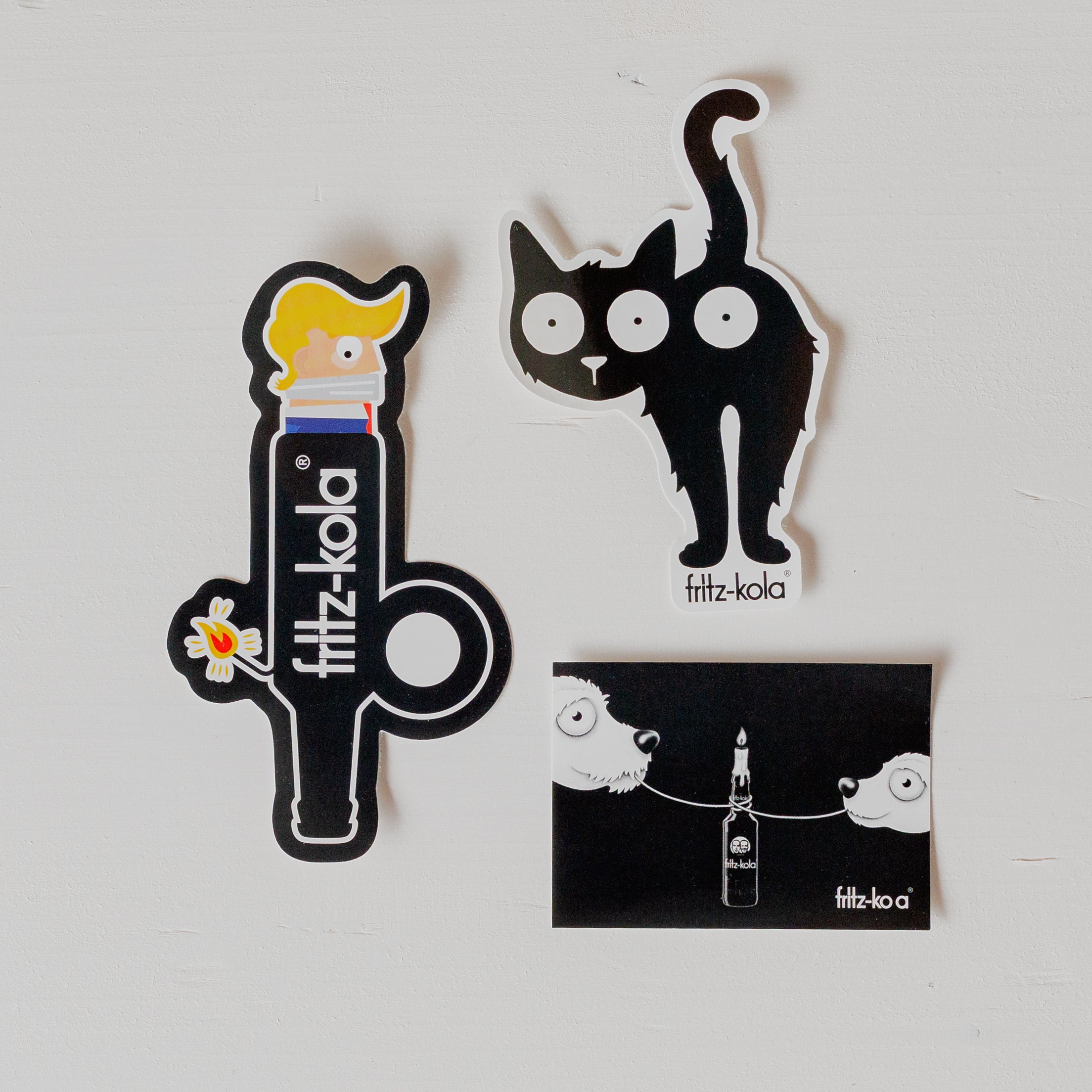 sticker-set kanone/katze/hunde