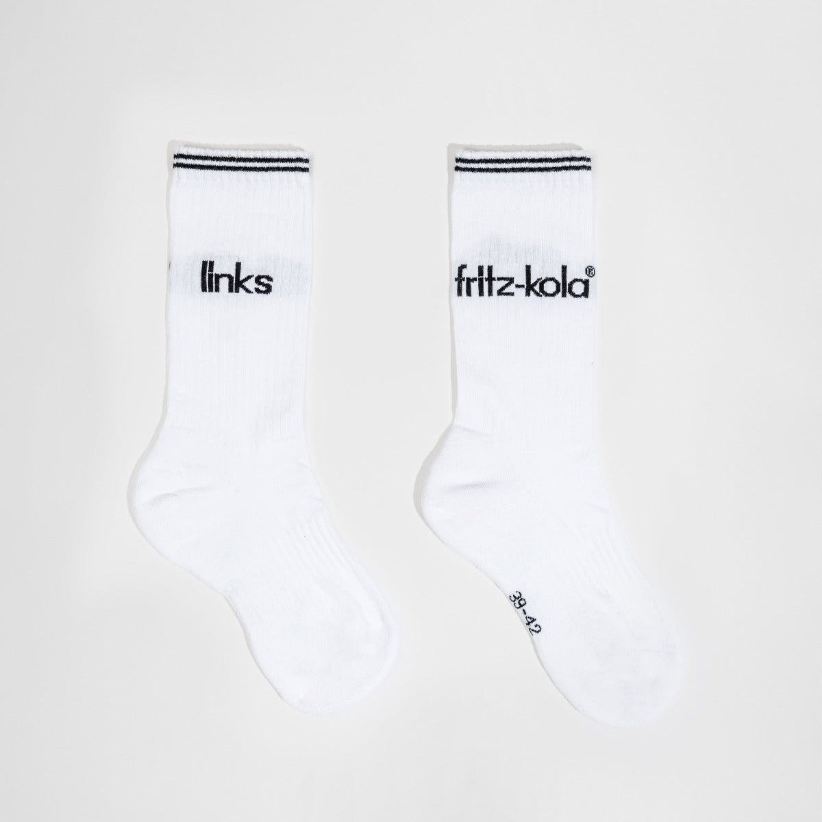 socken 'links' und 'auch links' - weiß